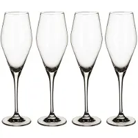 Villeroy & Boch Champagnerglas "Champagnergläser La Divina 260 ml 4er Set transparent", bunt (transparent), Glas, Trinkgefäße, Champagnerglas