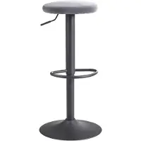 KADIMA DESIGN Barhocker | Samt-Wildleder, 58-79cm Höhe, Eisenmaterial in Grau | Gr.: onesize