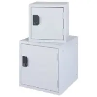 Ceha Büro- und Schließfachwürfel 45 x 45 cm mit Gestell in lichtgrau und Tür in lichtgrau