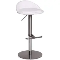 KADIMA DESIGN Barhocker "Donau", höhenverstellbar, halbrunde Rückenlehne, Edelstahl, max. 110 kg Belastung. Weiß, 43x43x90 cm |