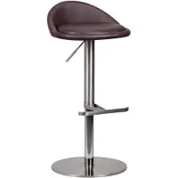 KADIMA DESIGN Barhocker "Donau", höhenverstellbar, halbrunde Rückenlehne, Edelstahl, max. 110 kg Belastung. Braun, 43x43x90 cm |