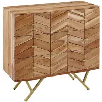 KADIMA DESIGN Rustikales Sideboard mit außergewöhnlichem Muster, Akazie Massivholz, Landhausstil. 90x40x86 cm |