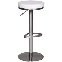 KADIMA DESIGN Barhocker "Elbe", höhenverstellbar, gepolsterte Sitzfläche, Triangel Fußablage, max. 110 kg Belastung. Weiß, 38x38x82 cm |