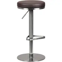 KADIMA DESIGN Barhocker "Elbe", höhenverstellbar, gepolsterte Sitzfläche, Triangel Fußablage, max. 110 kg Belastung. Braun, 38x38x82 cm |