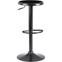 KADIMA DESIGN Moderne Barhocker, höhenverstellbar mit Fußablage, Schwarz. 40x40x79 cm |