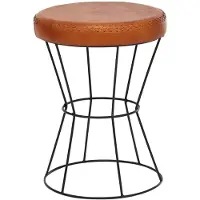 KADIMA DESIGN Industrial Sitzhocker, Sicherer Sitzkomfort in extravagantem Echtleder. 35x35x48 cm |