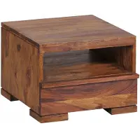 KADIMA DESIGN Nachtkonsole Massivholz | Landhausstil, Schublade, Fertig Montiert in Braun | Gr.: onesize