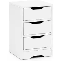 KADIMA DESIGN Nachtkonsole: Modernes Design, 3 Schubladen, große Ablagefläche in Weiß | Gr.: onesize