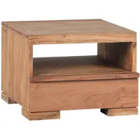 KADIMA DESIGN Nachtkonsole Massivholz | Landhausstil, Schublade, Fertig Montiert in Beige | Gr.: onesize