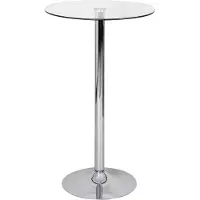 KADIMA DESIGN Glastisch mit 360° Drehfunktion: Sicherheitsglas, Trompetenfuß, Chrom, 60 cm Durchmesser.