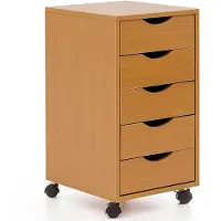 KADIMA DESIGN Rollcontainer | Buche, 33x64x38cm, 5 Schubladen | Gr.: onesize