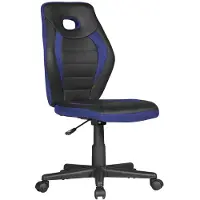 KADIMA DESIGN JUGENDDREHSTUHL Hohe Rückenlehne Schulterstütze Kunstleder Mesh, Blau 63x63x103 cm