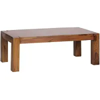 KADIMA DESIGN Rustikaler Couchtisch "Nako": Sheeshamholz, rechteckig, handgefertigt, pflegeleicht. Braun, 110x60x40 cm |
