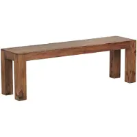 KADIMA DESIGN Holzbank Massiv | Sheesham, 120x45x35cm, Landhausstil in Braun | Gr.: 140 x 35 x 45 cm