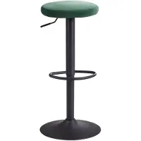 KADIMA DESIGN Barhocker | Samt-Wildleder, Eisengestell, 58-79cm in Grün | Gr.: onesize