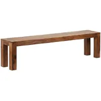 KADIMA DESIGN SITZBANK Massivholz Landhausstil handgefertigt, Braun 180x35x45 cm