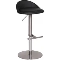 KADIMA DESIGN Barhocker "Donau", höhenverstellbar, halbrunde Rückenlehne, Edelstahl, max. 110 kg Belastung. Schwarz, 43x43x90 cm |