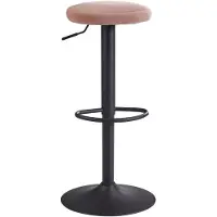 KADIMA DESIGN BARHOCKER Höhenverstellbar Eisen Samt Drehbar CAMPANIA, Rosa 40x40x79 cm
