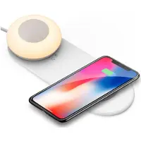 Kalb Material für Möbel kalb | Smartphone Induktionsladegerät mit abnehmbarer magnetischer Akkuleuchte, dimmbar, Wireless Handyladegerät, Nachtlicht