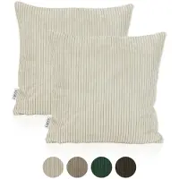 Lycce 2er Set Kissenbezug aus trendigem Cordstoff (50 x 50 cm)