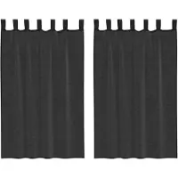vidaXL Voile Vorhänge mit Lasche 2 Stk. Schwarz