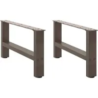 vidaXL Couchtischbeine Naturstahl 2 Stk. 60x(30-31) cm Stahl