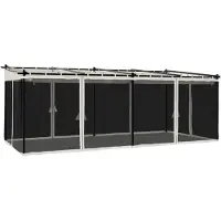 vidaXL Pavillon mit Netzwänden Creme 6x3 m Stahl