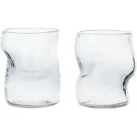 Ferm Living Wasserglas Dimple Clear 270 ml (2er-Set)