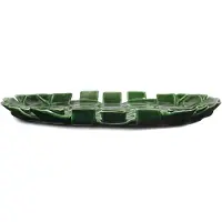 Ferm Living Plait Platter Emerald Grün - , Grün, Keramik