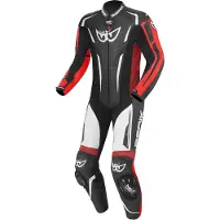 Berik RSF-Teck Perforierte Schwarz Weiß Rot 1-Teiler Motorrad Lederkombi Größe 52