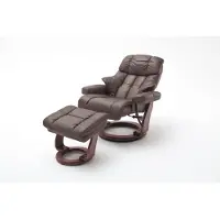 Robas Lund CALGARY XXL Relaxer 180 mit Hocker, Farbe:Braun/Walnussfarben
