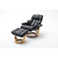 Robas Lund CALGARY XXL Relaxer 180 mit Hocker, Farbe:Schwarz/Natur