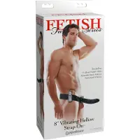 Pipedream Fetish Strap-On 8 - anlegbarer, hohler Vibrator (schwarz)