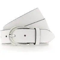 Mustang Ledergürtel "Madison", Damen, Gr. 95, weiß, Rindsleder, unifarben, Gürtel Ledergürtel, aus Rindsleder, mit Pull-Up-Leder