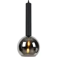 TRIO Pendellampe 1-flammig Rauchglas / Schwarz Ø 20cm