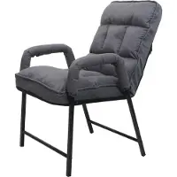 Mendler Esszimmerstuhl MCW-K40, Stuhl Polsterstuhl, 160kg belastbar Rückenlehne verstellbar Metall Stoff/Textil dunkelgrau