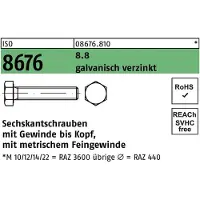 Industrial Quality Supplies Sechskantschraube ISO 8676 VG M 12 x1,25x 30 8.8 galvanisch verzinkt