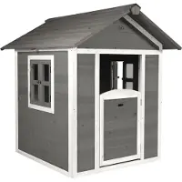 Axi Spielhaus Beach Lodge in Grau | Kleines Spielhaus aus Holz für Kinder | 135 x 111 x 133 cm