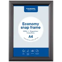 Usorteret Plakatrahmen Economy, DIN A4, 25 mm, schwarz aus eloxiertem Aluminium, abgerundetes Rahmenprofil 25