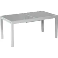 Merxx Gartentisch ausziehbar 160/220 x 90 cm - Aluminiumgestell Silber