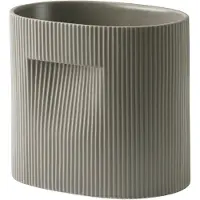 Muuto Blumentopf Ridge Dark Taupe 24 cm