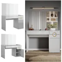 Vicco Schminktisch Adela Weiß 115 cm mit Spiegel, Model 40855