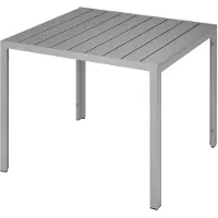 TecTake Aluminium Gartentisch Maren Oberfläche in Holzoptik 90 x 90 x 74,5 cm