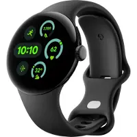 Google Pixel Watch LTE 41 mm, mattschwarzes Gehäuse mit Sportarmband – Obsidian