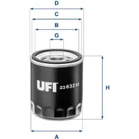 Ufi Ölfilter FORD,VOLVO,LAND ROVER 23.632.00 1S7Z6731DA,9W7E6714AA,LR096524 Motorölfilter,Filter für Öl 9W7E6714BA,AA6E6714AA,C2Z21964,31330049