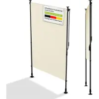 Juskys Senkrechtmarkise Barbados 120x310 cm - Sonnenschutz, Sichtschutz, ausziehbar - Beige