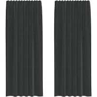 vidaXL Voile Vorhänge mit Stangentaschen 2 Stk. Schwarz