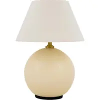 Globen Lighting Tischlampe IRIS, dimmbar, creme / amber, für Wohn- / Esszimmer, Textil / Stoff / Seide, Vintage, Tischlampe