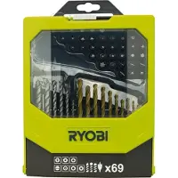 Ryobi RAK69MIX Bit- und Bohrerset 69.-tlg. Zuberhörset Schwarz/Grün
