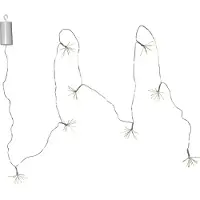Star Trading Outdoor-Lichterkette ,Flower', 8 Leuchten, 96 LEDs, Batterie + Timer, transparent, Tageslicht-weiß, L 210cm